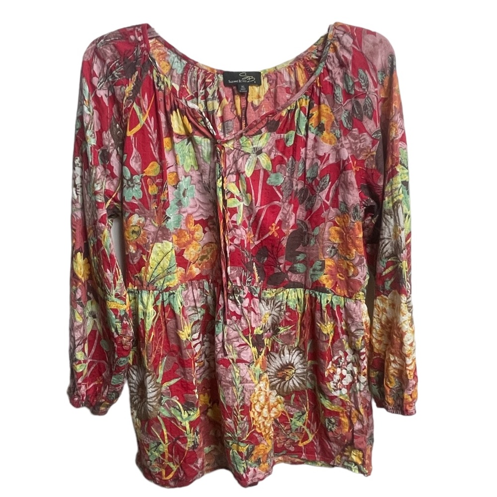 suzanne Betro SB  peplum top boho art to wear